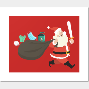 Santa Claus Coronavirus Posters and Art